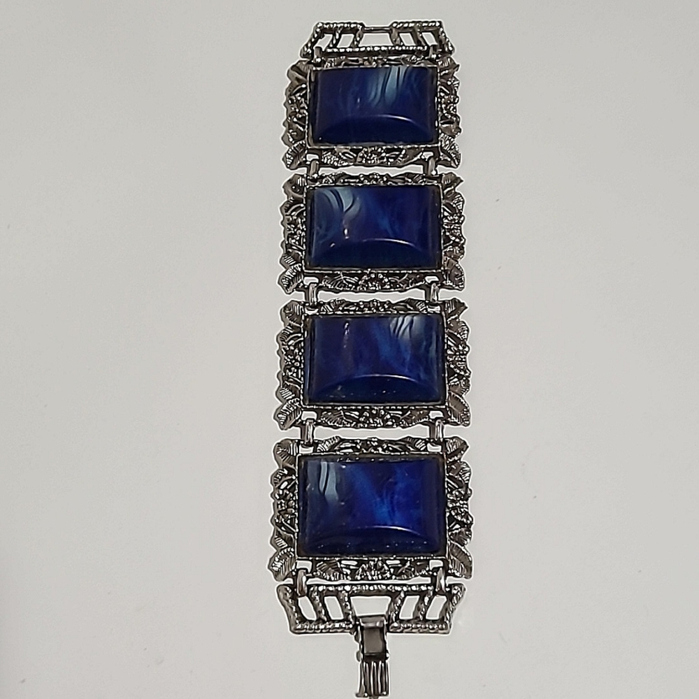 Vintage Blue and silver Bracelet - Picture 4 of 7